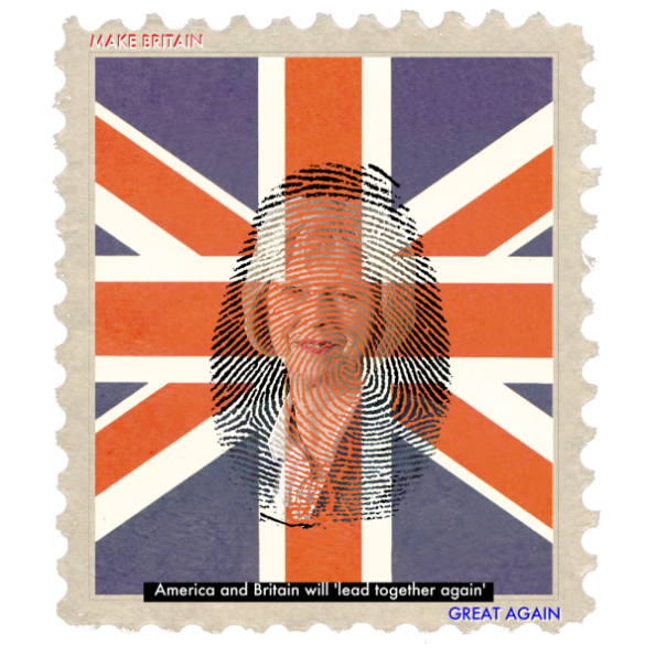 Theresa May Politics Design, finger print, English Flag